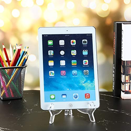 Hestya 6 Pack 7 Inch Acrylic Display Stand, Clear Plate & Photo Holder