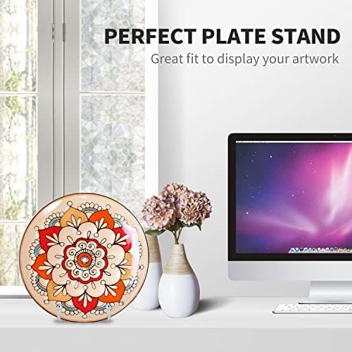 Livelab 6 Inch Silver 3 Pack Picture & Decor Stand Metal Plate Holder