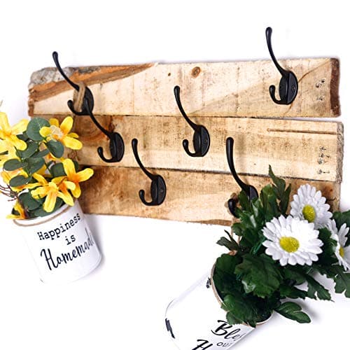 Black Wall_mounted Coat Hooks, Pack of 10 Metal