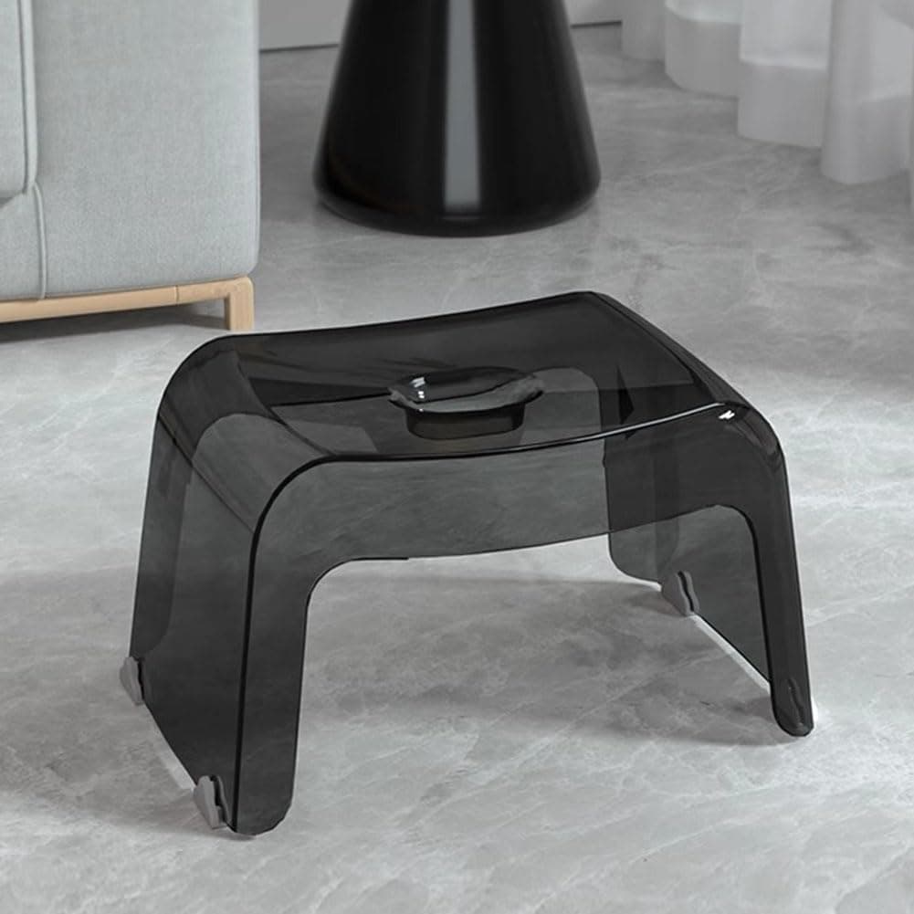 2PC Black Acrylic Shower Footstool for Indoor & Outdoor Use