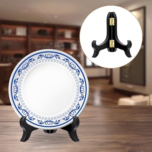 Vin Beauty 4 Inch Black Wooden Display Stand for Pictures and Artwork