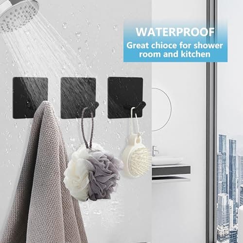 4-Packs Matte Black SUS304 Stainless Steel Towel Hooks for Bathroom or Kitchen