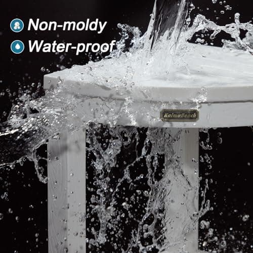 Shower Stool for Inside Shower with Adjustable Feet, Non-Slip, White