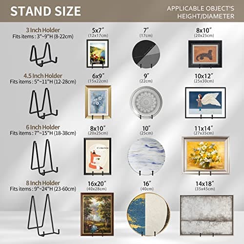 Black Iron Plate Holder Easel for Display Pictures | Photo Frames | Decorative Plates | Plaque