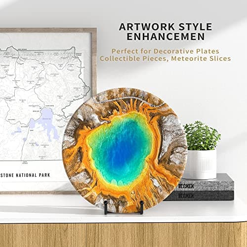 4 Pack 4.5 Inch Black Metal Wire Plate Stand + Picture Frame Holder for Book, Decorative Plate, Plaque