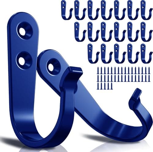 20PCS Heavy Duty Metal Wall Hooks for Coats, Towels, Backpacks & More — 20pcs + Blue