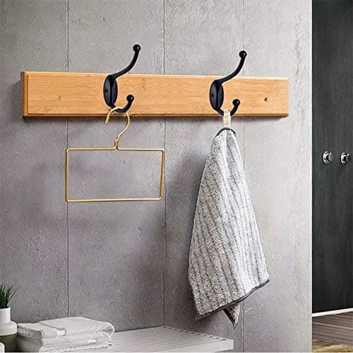 ZEYU 10PC Coat & Towel Hooks, No Rust, Black, Wall Mounted