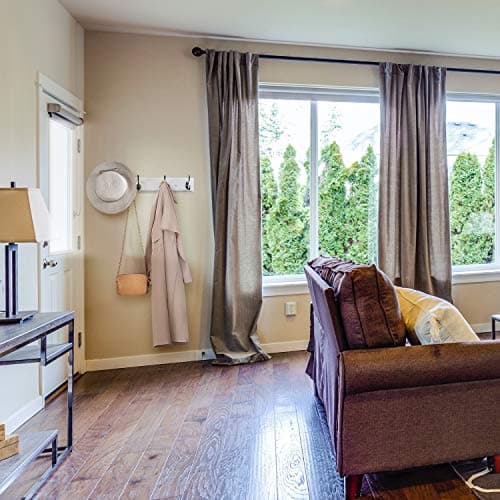 White Wall Mount Coat Rack, 17" Wood & 4 Hooks, Heavy Duty Zinc Alloy, Perfect for Bedroom, Bathroom, Kitchen
