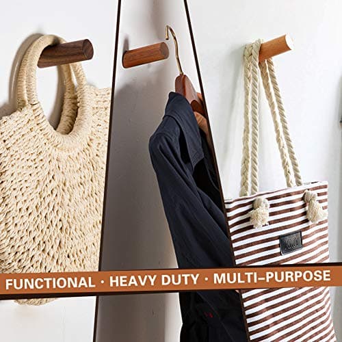 Rustic Walnut Wood Wall Hooks 4 Pack Heavy Duty Coat Hooks (4 Pack)