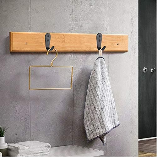 MsBong 12-Piece Black Coat Hooks, Heavy-Duty No-Rust Wall Mount for Coats, Keys, Towels, Bags