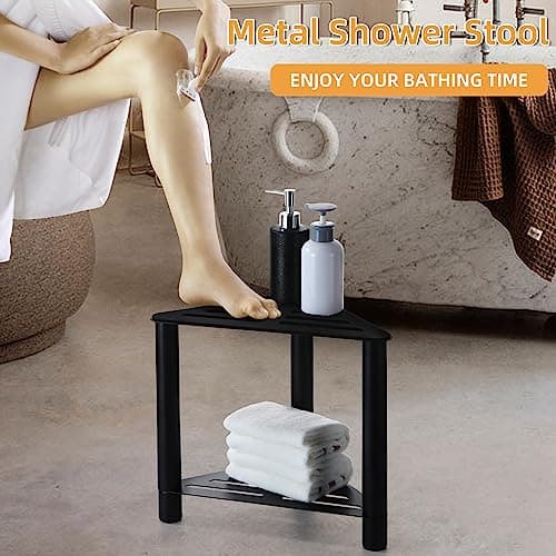 Shower Foot Rest, Corner Shower Stool, Shower Stool for Shaving Legs