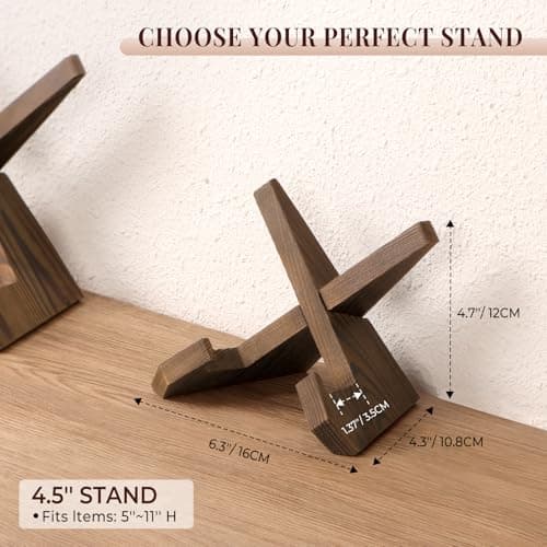 4.5 Inch Wooden Picture Frame Holder - Decorative Table Top Easel