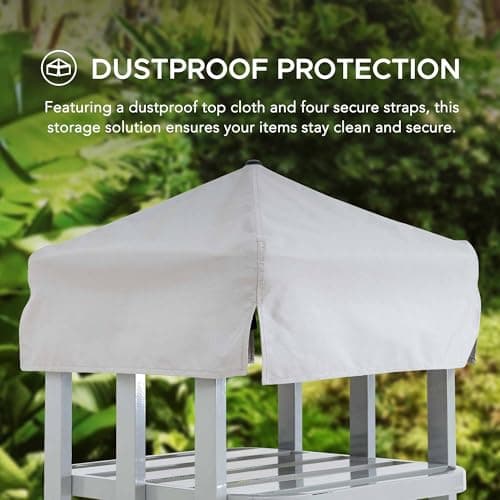 Sunjoy Aluminum Frame Pool Towel Valet with 2-Tier Shelves & Large Wicker Storage Basket, Grey