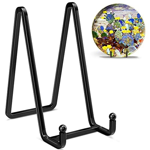 3 Pack Black Metal Wire Plate Display Stand + Picture Easel (3pcs)