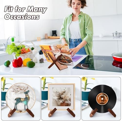 Aertiavty 4 Pack 6.5 Inch Wood Easel Stands for Decorative Picture Frames