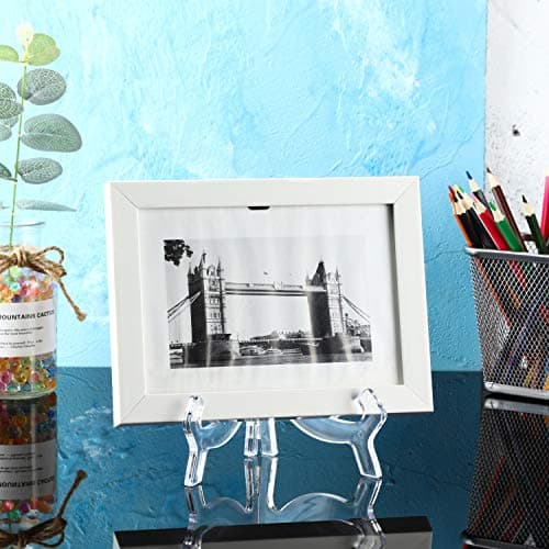 Hestya 8pcs Clear Acrylic Easels for Displaying Pictures (4.5 Inch)