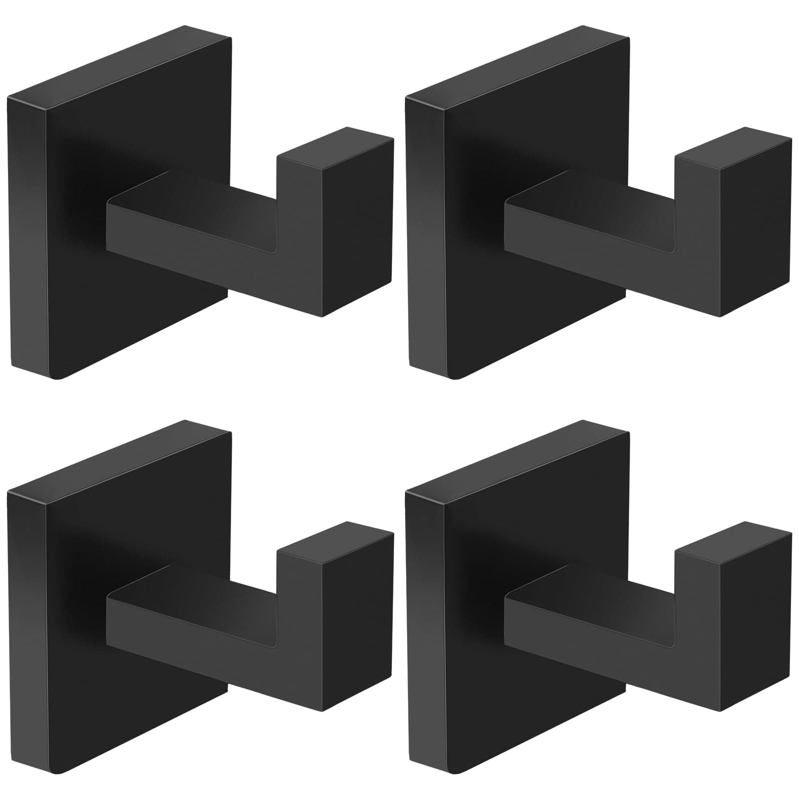 IBosins 8 Pack Heavy Duty Matte Black Towel Hooks for Bathroom, Kitchen, and Living Spaces