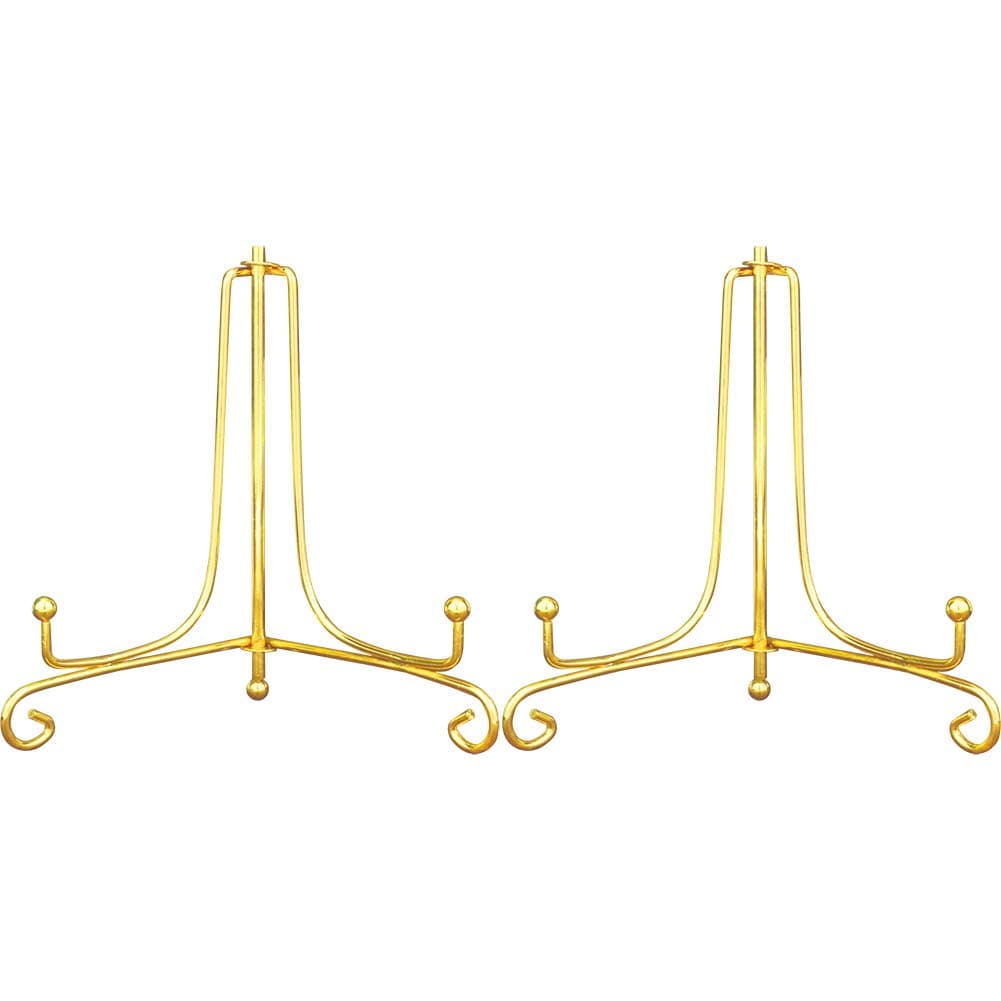 Artliving 5 Inch Iron Display Stand (2 Pack), Gold Iron Easel Plate Display Photo Holder Stand