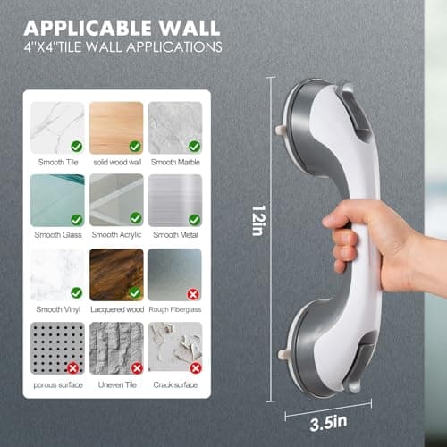 Gray ABS Shower Foot Rest with Double Suction Cups