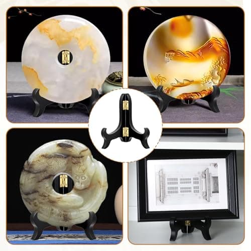 Vin Beauty 4 Inch Black Wooden Display Stand for Pictures and Artwork