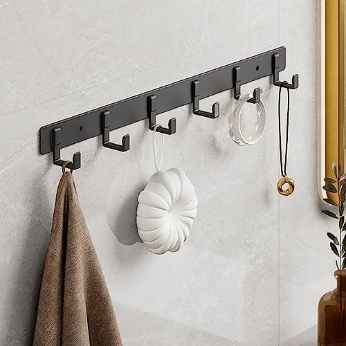 2-Pack Wall Mount Coat Rack with 6 Hooks for Entryway, Bedroom, Kitchen
