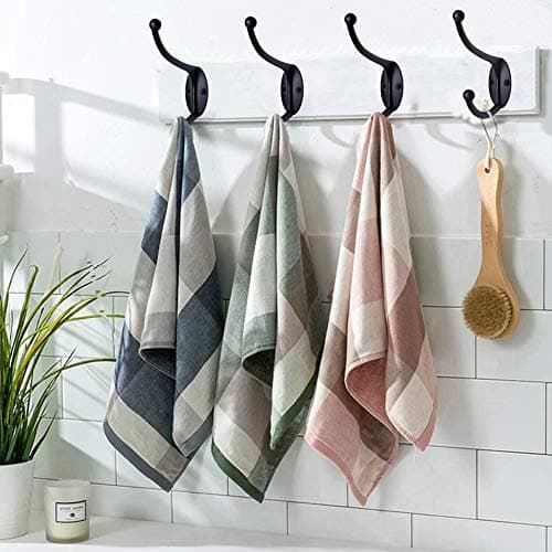 ZEYU 10PC Coat & Towel Hooks, No Rust, Black, Wall Mounted