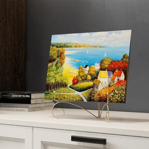 Gold Hinged 6” Table Stand, 2-Pack for Displaying Books, Art, Photos & Platters