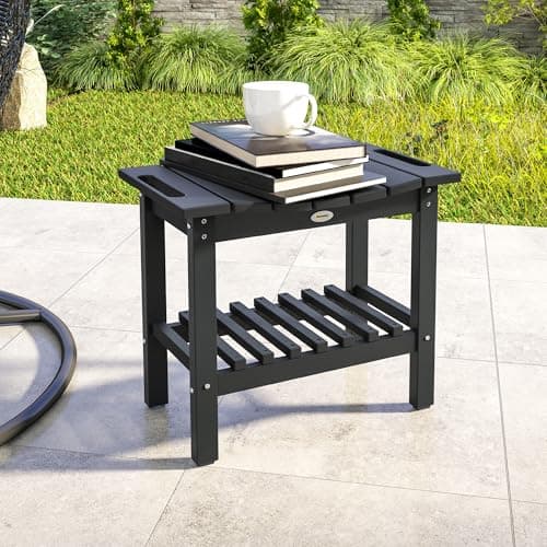 Heavy Duty Black 2-Tier Shower Bench Seat with Storage