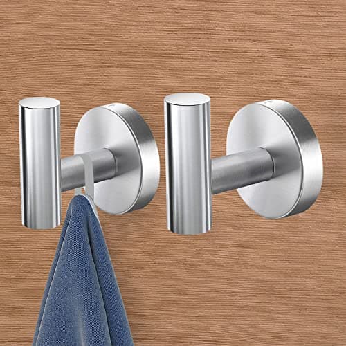 Bathroom Towel Hooks, Coat/Robe Hooks, Brushed Nickel Stainless Steel Wall Hooks (4 Pack)