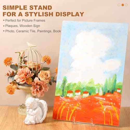 2-Pack 6-Inch Clear Acrylic Plate Stand for Photo Display and Home Décor