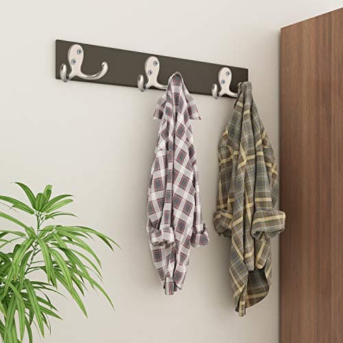 IBosins 10-Pack Heavy Duty Double Prong Wall Hooks with Screws for Coats, Scarves, Bags, Towels, Keys, Caps, and Hats