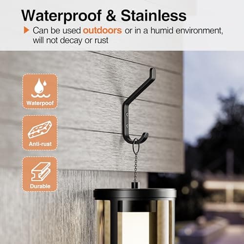 20-Pack Stainless Steel Hooks Wall Mount Coat & Cloak Hanger, Black