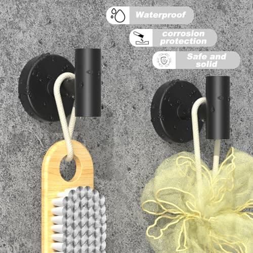 Stusgo 4-Pack Matte Black Stainless Steel Towel Hooks for Bathroom Wall Mounted