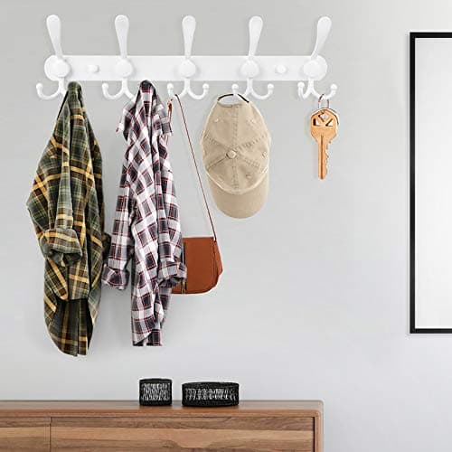 Stainless Steel Wall Mount Coat Rack, 2 Packs 15 Hooks Entryway Closet