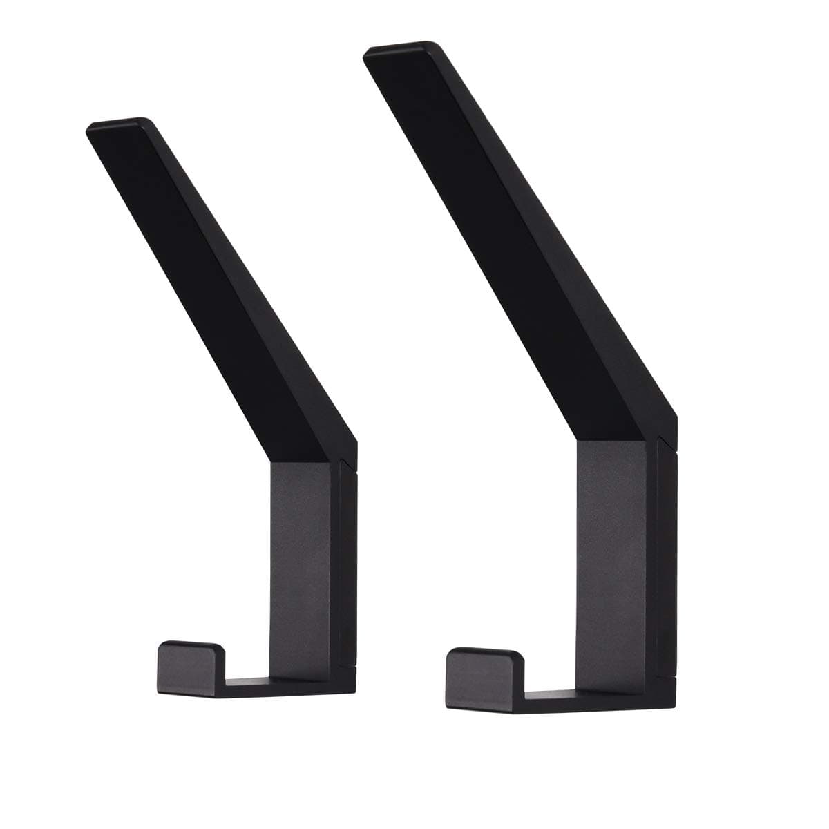 Heavy Duty Aluminum Coat Hooks Towel Holder, Double Robe Hanger, 2 Pack (Black)