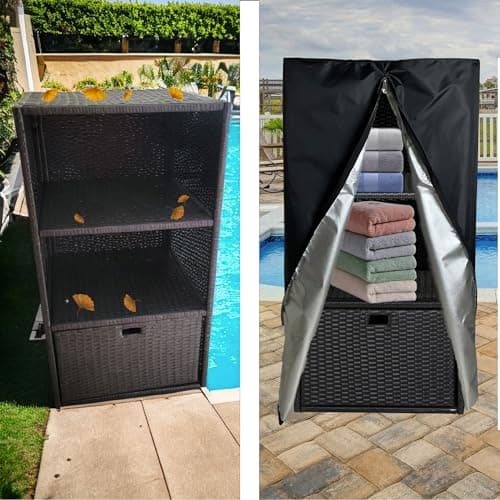 Waterproof 24-Inch Towel Rack Cover for 66-Gallon Rattan Wicker Towel Valet