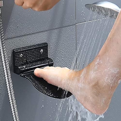 Black Metal Wall Mounted Folding Foot Rest for Shaving