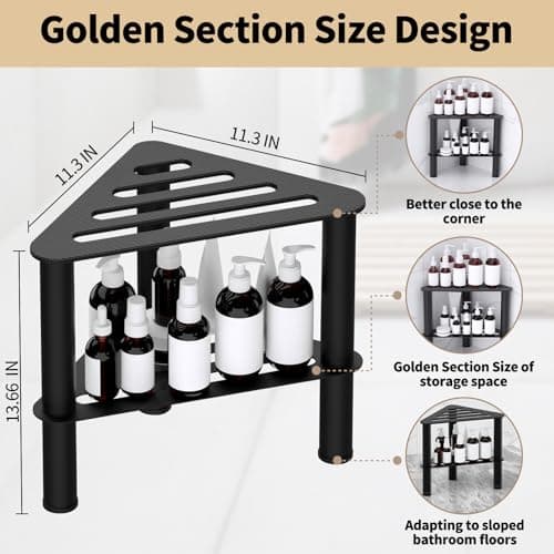 Waterproof Black Corner Shower Foot Stool with Storage Bench
