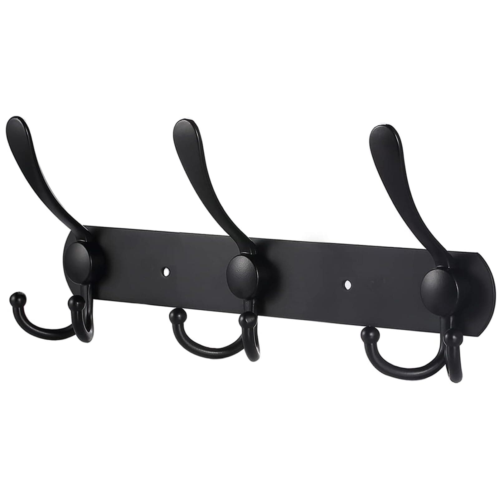 Stainless Steel Coat Rack, 3 Hooks for Mudroom, Entryway, Black (1 Pack)