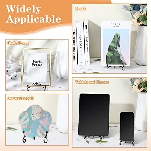 Nuogo Black Iron Display Stand for 4-6 Inch Tablets & Art, Picture Frames, Collectibles (20pcs Plate Stands)
