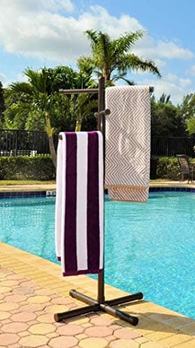 Bronze Premium Extra Tall Pool & Spa Towel Rack Outdoor PVC