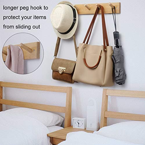 WEBI Wall Mount Coat Rack with 5 Hooks for Hats Jackets and Clothes