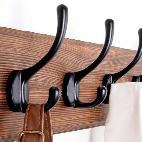 SKOLOO Rustic Pine Wall Mount Coat Rack - 5 Hooks