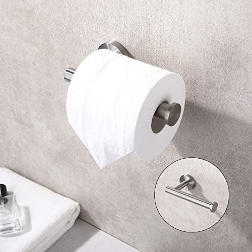 Brushed Nickel Toilet Paper Holder - Modern Wall-Mount SUS304 Stainless Steel Dispenser for Bathroom or Kitchen