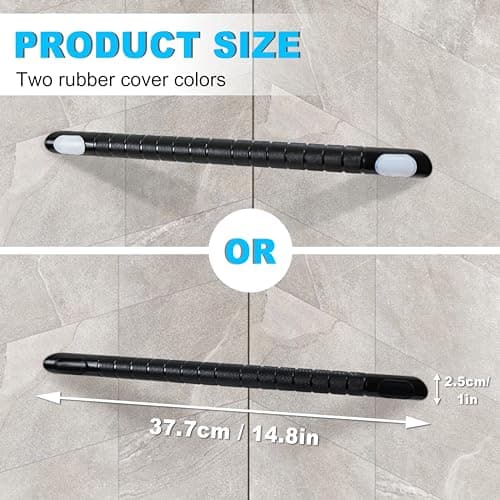 Black Wall-Mounted Stainless Steel Shower Foot Rest for Leg Shaving…