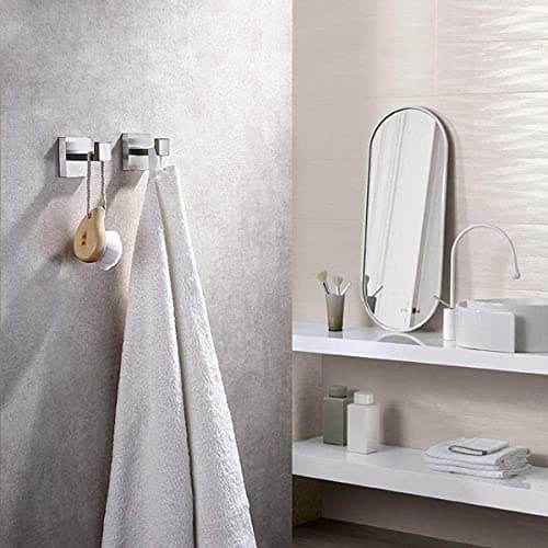 Durable Brush Nickel Towel Hooks, 4 Pack, for Bathroom, Kitchen, and Garage