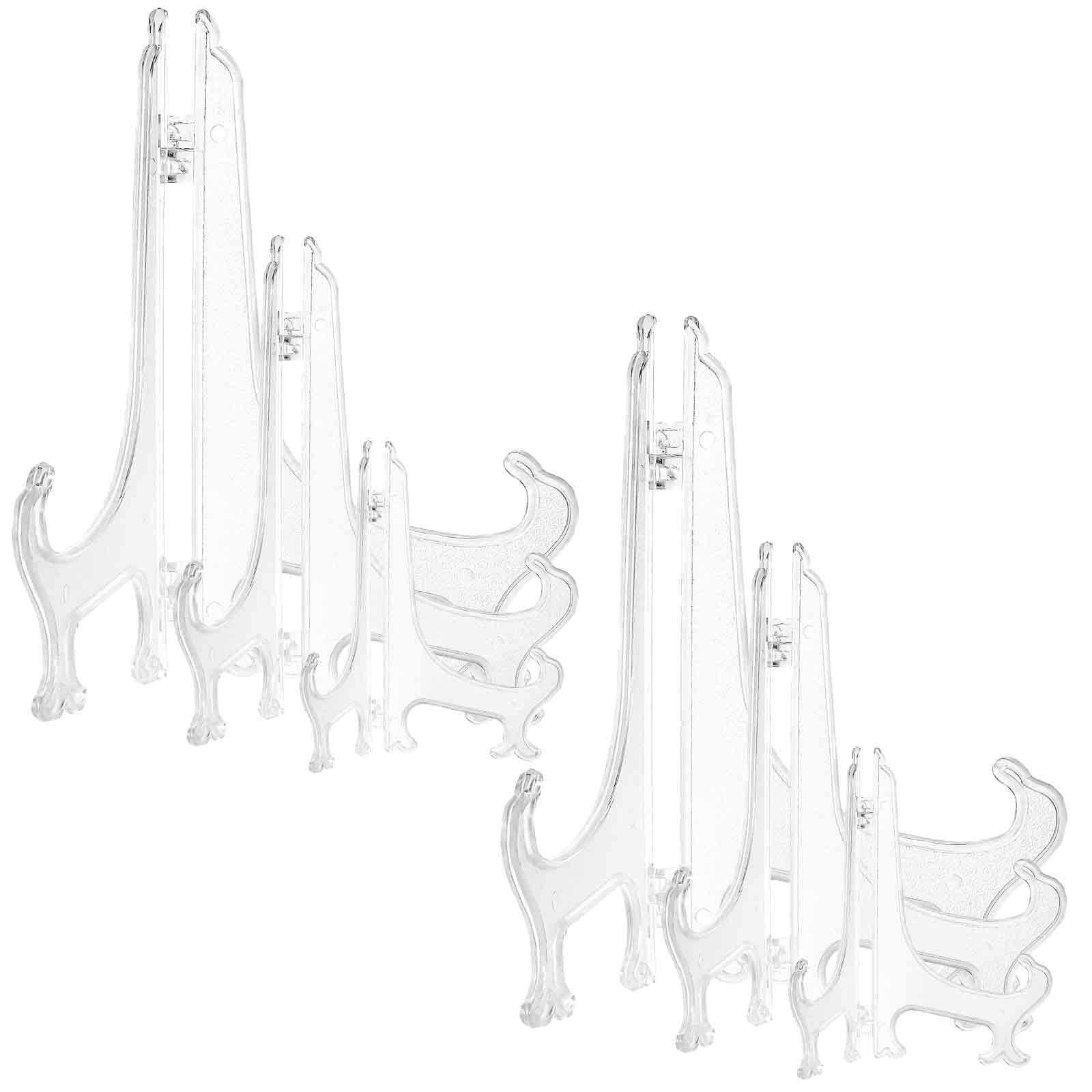 Clear Plastic Easels 4/6/8 Inches Acrylic Stand 6 Pcs Display Holder