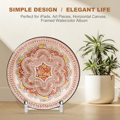 2-Pack 6-Inch Clear Acrylic Plate Stand for Photo Display and Home Décor