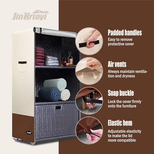 Outsunny Beige & Brown Heavy Duty Pool Towel Rack Cover