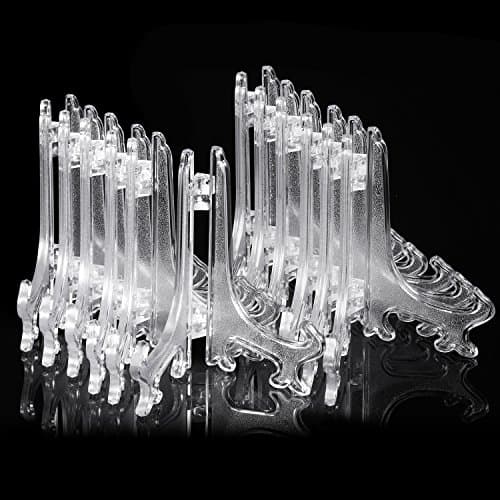 Boao Clear 4 Inch Plastic Easel Plate Display Stand for Home Weddings